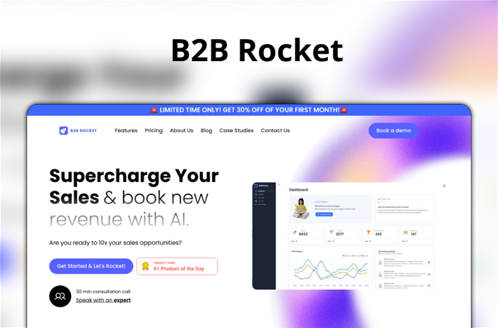 B2B Rocket Thumbnail, showing the homepage and logo of the tool