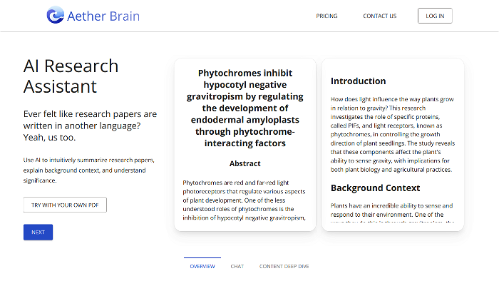 Thumbnail showing the logo and a screenshot of Aether Brain