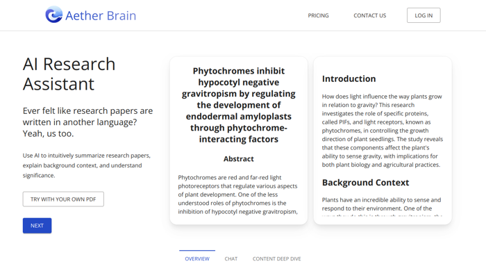Thumbnail showing the logo and a screenshot of Aether Brain