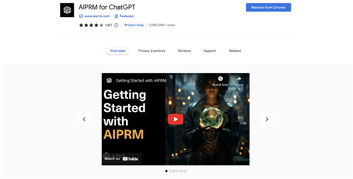 You’ll have to download the Google Chrome Add-on to use AIPRM