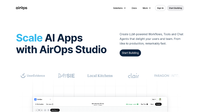 screenshot of AirOps's website