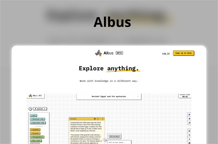 Thumbnail showing the Logo and a Screenshot of Albus