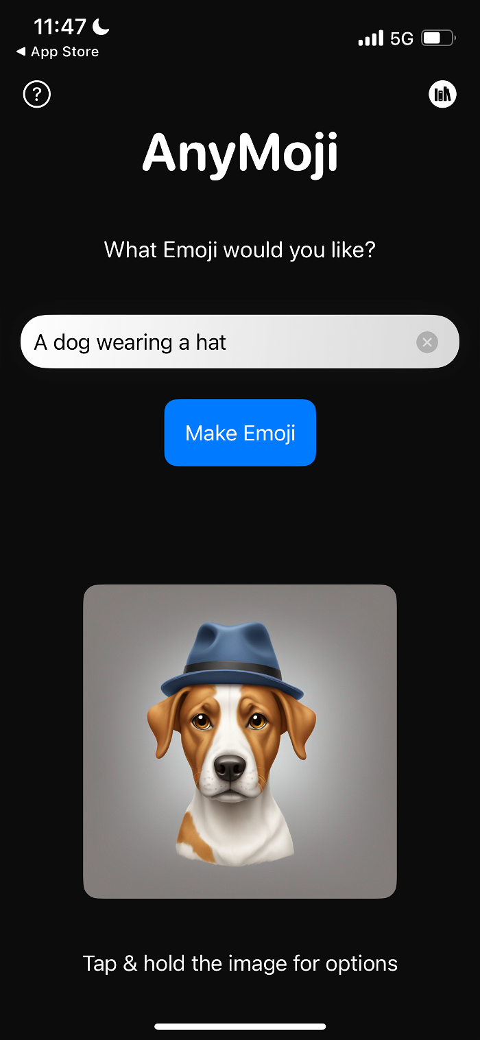 Create whatever you want with AnyMoji, from a dog wearing a hat to a…