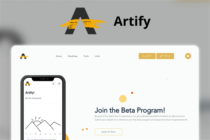 Artify Thumbnail, showing the homepage and logo of the tool