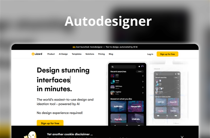 Thumbnail showing the Logo and a Screenshot of Autodesigner