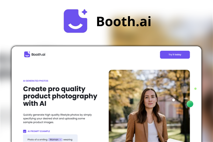 Thumbnail showing the Logo and a Screenshot of Booth.ai