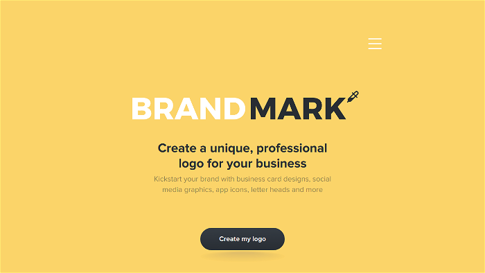 screenshot of Brandmark's website