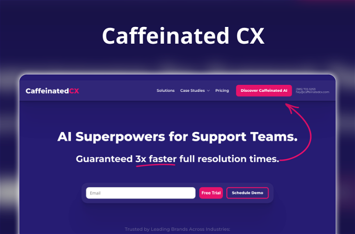 Caffeinated CX Thumbnail, showing the homepage and logo of the tool