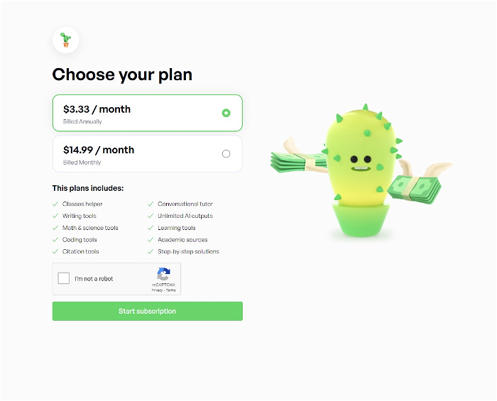 Their subscription plans for students