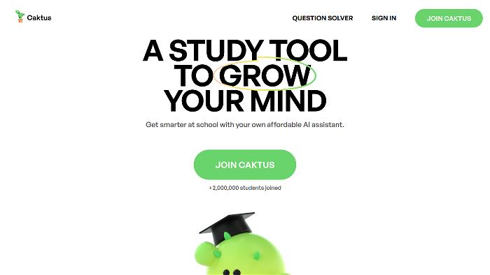 screenshot of Caktus AI's website