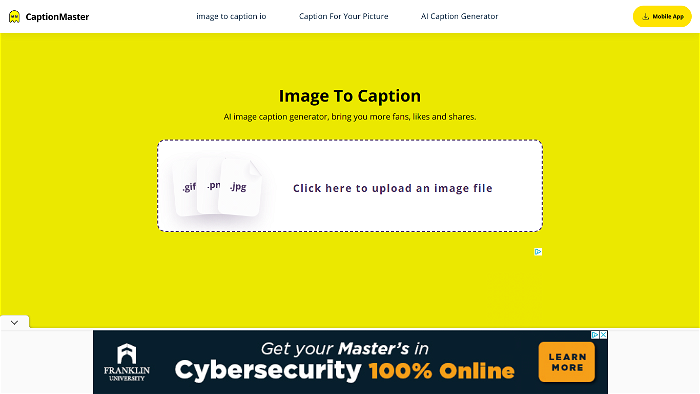 screenshot of CaptionMaster's website