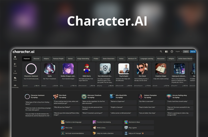 Thumbnail showing the Logo and a Screenshot of Character.AI