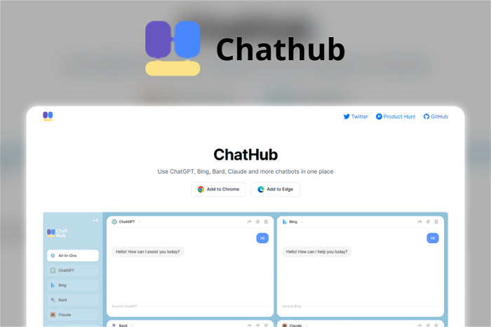 Chathub Thumbnail, showing the homepage and logo of the tool