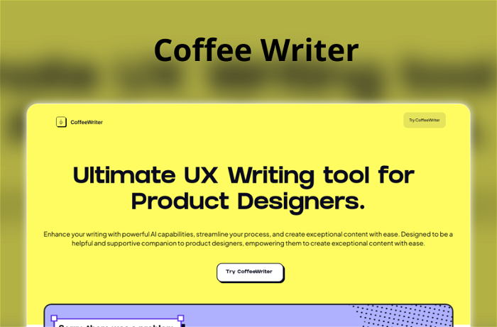 Thumbnail showing the Logo and a Screenshot of Coffee Writer