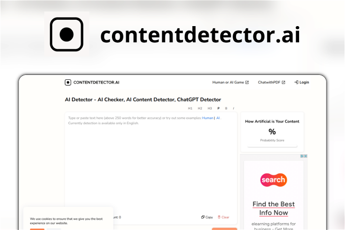 Thumbnail showing the Logo and a Screenshot of ContentDetector.AI