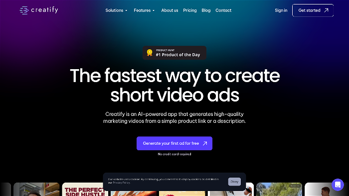 Thumbnail showing the logo and a screenshot of Creatify