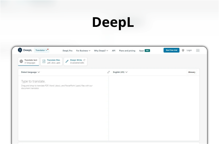 Thumbnail showing the Logo and a Screenshot of DeepL