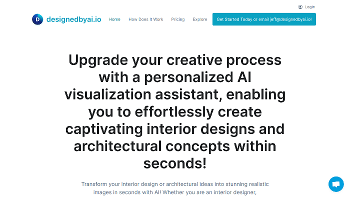 screenshot of DesignedByAI's website