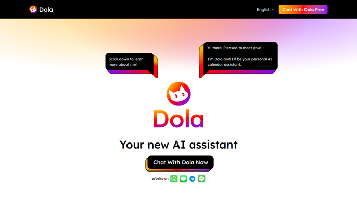 Thumbnail showing the Logo and a Screenshot of Dola AI