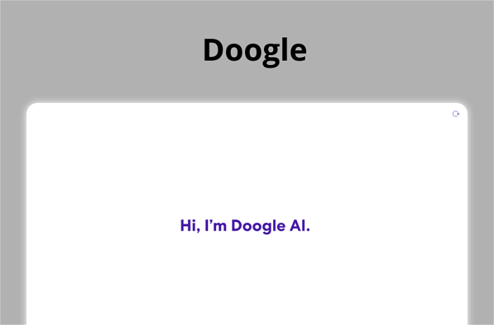 Doogle Thumbnail, showing the homepage and logo of the tool