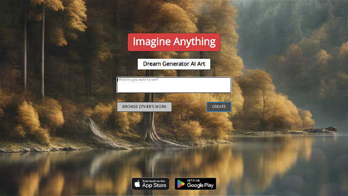 screenshot of Dream Generator's website