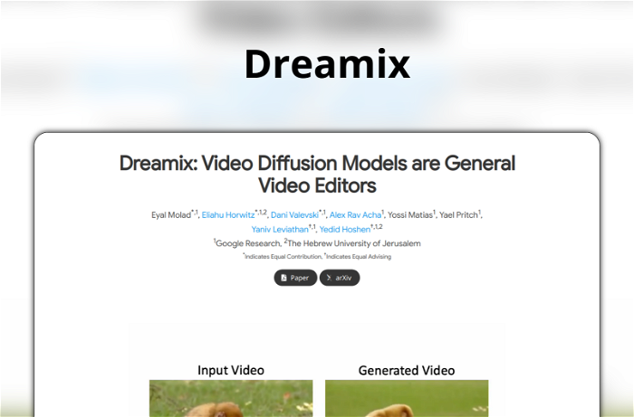 Thumbnail showing the Logo and a Screenshot of Dreamix