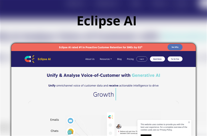 Eclipse AI Thumbnail, showing the homepage and logo of the tool