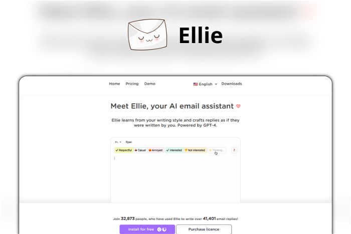 Ellie Thumbnail, showing the homepage and logo of the tool