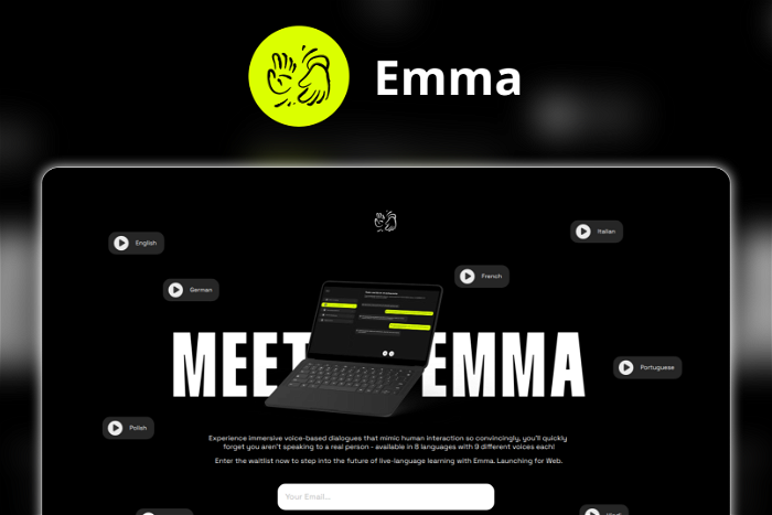 Emma Thumbnail, showing the homepage and logo of the tool