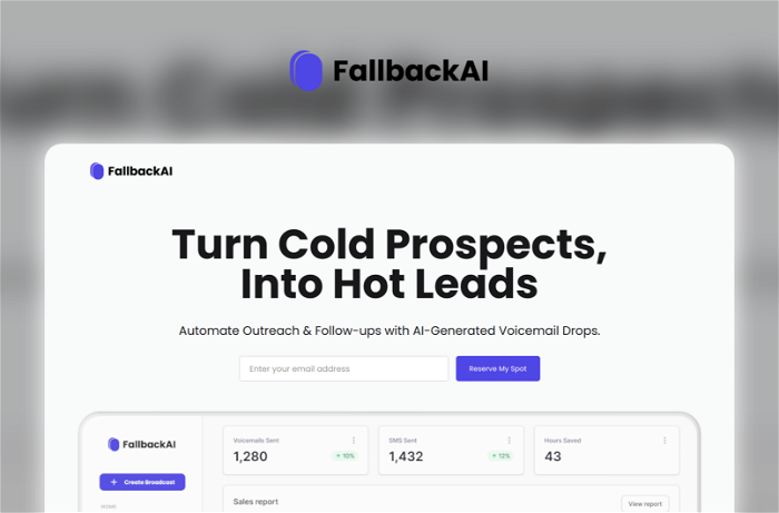 FallbackAi Thumbnail, showing the homepage and logo of the tool