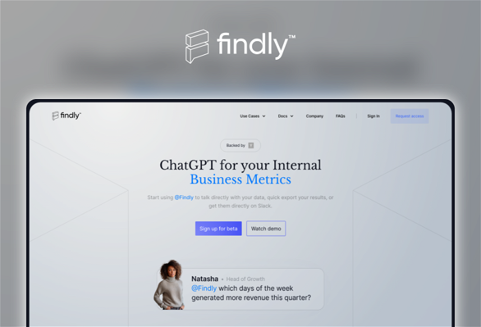 Thumbnail showing the Logo and a Screenshot of Findly