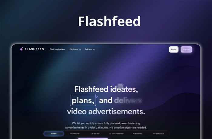 Thumbnail showing the Logo and a Screenshot of Flashfeed