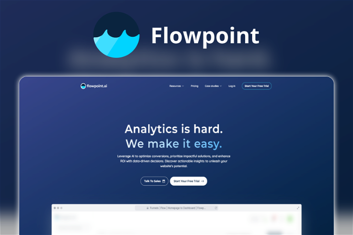 Flowpoint Thumbnail, showing the homepage and logo of the tool