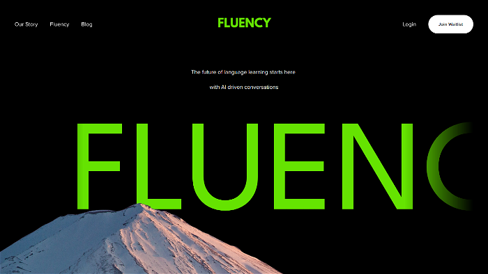 screenshot of Fluency's website