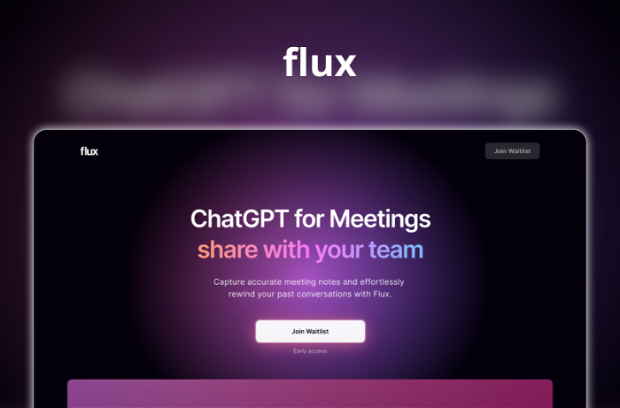 Thumbnail showing the Logo and a Screenshot of flux
