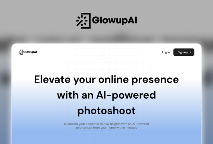 Thumbnail showing the Logo and a Screenshot of Glowup AI