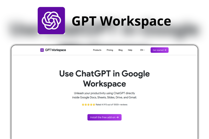 GPT Workspace Thumbnail, showing the homepage and logo of the tool