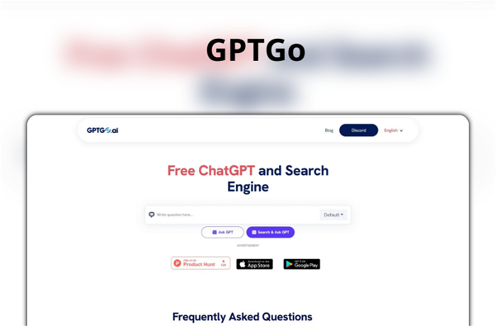 Thumbnail showing the Logo and a Screenshot of GPTGo