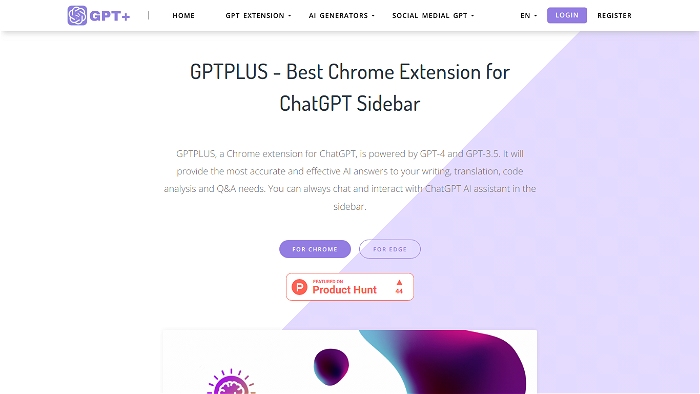 screenshot of GPTPLUS's website