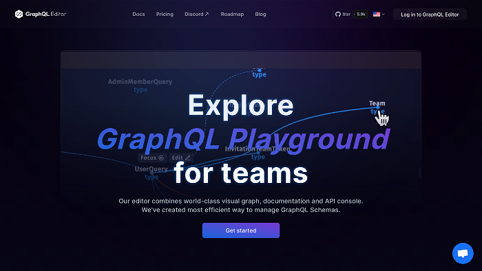screenshot of GraphQL Editor's website