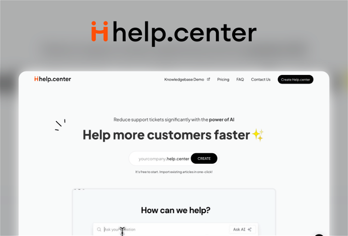 Help Center Thumbnail, showing the homepage and logo of the tool