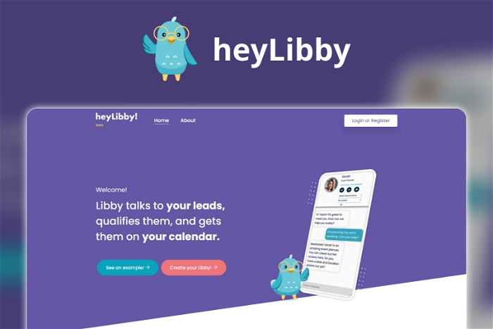 heyLibby Thumbnail, showing the homepage and logo of the tool