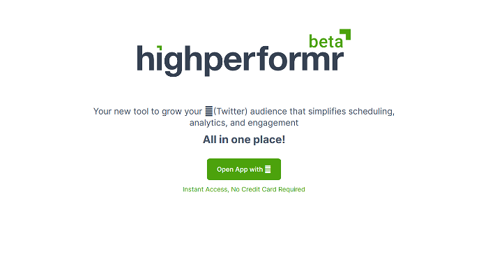 Thumbnail showing the logo and a screenshot of Highperformr