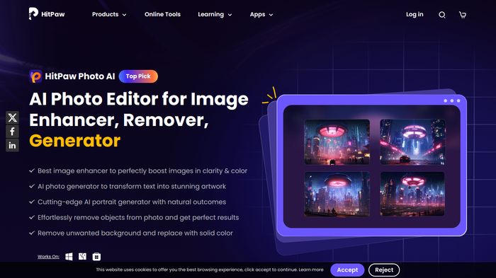 screenshot of HitPaw Photo AI's website