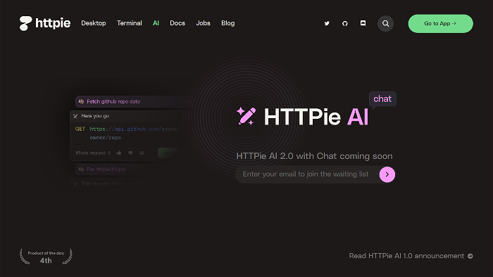 Screenshot of HTTPie AI's website.
