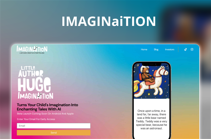 IMAGINaiTION Thumbnail, showing the homepage and logo of the tool