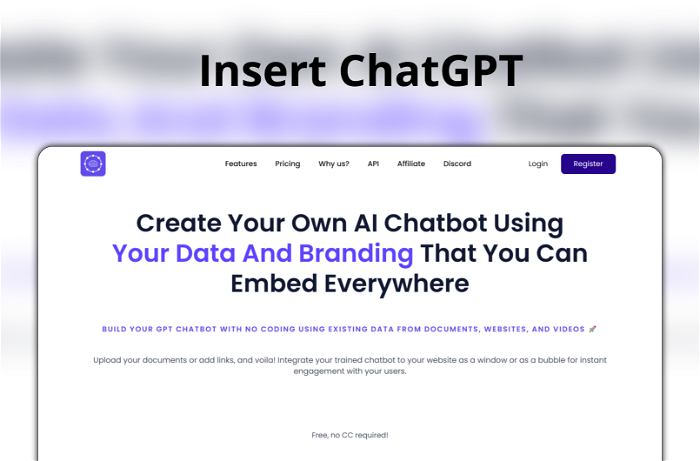 Insert ChatGPT Thumbnail, showing the homepage and logo of the tool