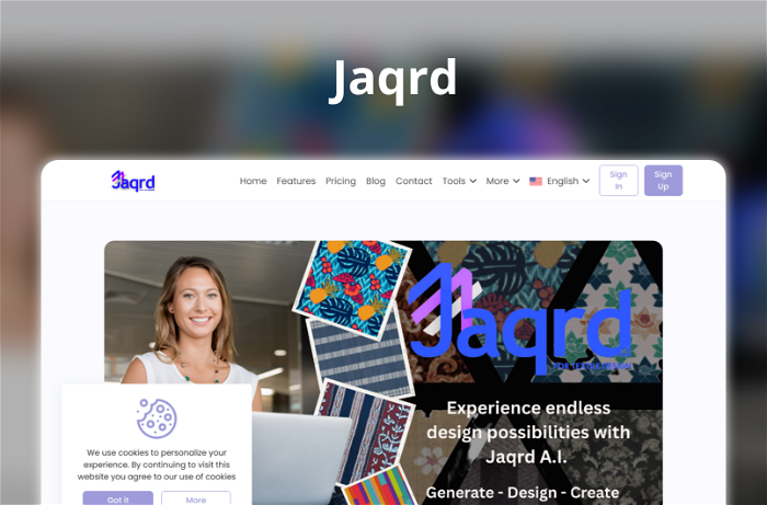 Jaqrd Thumbnail, showing the homepage and logo of the tool