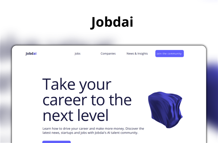 Jobdai Thumbnail, showing the homepage and logo of the tool