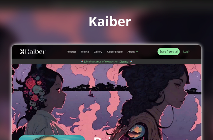 Kaiber Thumbnail, showing the homepage and logo of the tool